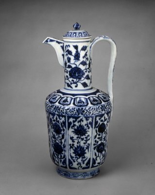 图片[1]-Blue and white flower pattern holding pot-China Archive